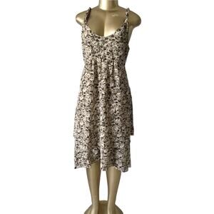 Banana Republic Floral Midi Dress Womens Size 2 Twist Strap Sleeveless Tiered